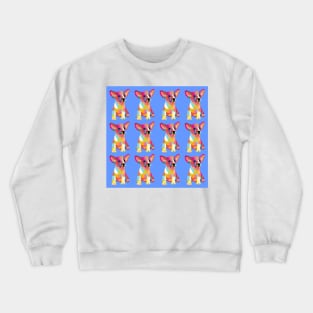 Cute Puppy Pattern blue bg Crewneck Sweatshirt